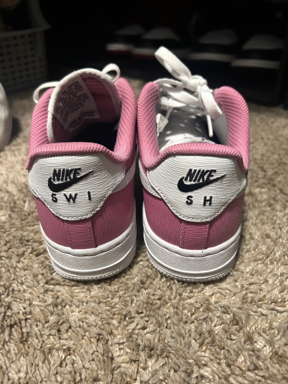 Nike Air Force 1 Low — White & Pink Leather Sneakers - Picture 2 of 4